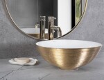 REA - Umývadlo na dosku STELLA Gold Brush / White REA-U9087