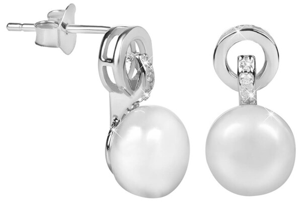 JwL Luxury Pearls Náušnice s bielou pravou perlou JL0503