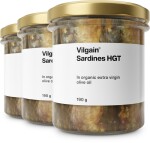 Vilgain Sardinky v bio extra panenskom olivovom oleji – 3× 190 g