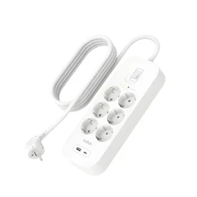 Belkin SRB002vf2MV2 / Predlžovací kábel s prepäťovou ochranou / 6x zásuvka / USB-A + C / 18W / 650J / 2m (SRB002VF2M-V2)