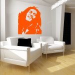 Veselá Stena Samolepka Portrét Bob Marley Farba: růžová, Veľkosť: 80 x 67 cm