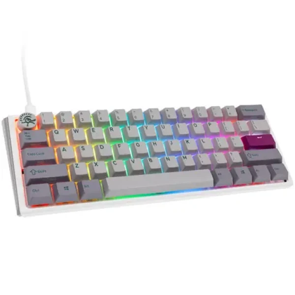 Ducky One 3 Mini Cherry MX-Red šedá / herná klávesnica / podsvietená / mechanická / drôtová USB-C / US (DKON2161ST-RUSPDMIWHHC2)
