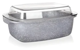 BANQUET Pekáč Granite / 32,5 x 21 x 11 cm / 5,7 l / nepriľnavý povrch / sklenená pokrievka (40051332)