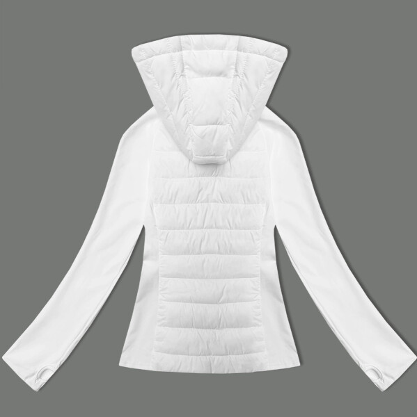Biela dámska prešívaná bunda z rôznych lepených materiálov J Style (16M9226-281) odstíny bílé L (40)