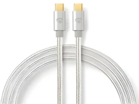 Nedis USB-C - USB-C / Kábel / USB 3.2 Gen 1 / 60 W / 4K 60Hz / 1 m / Opletený (CCTB64700AL10)