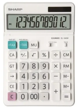 Sharp EL-340W biela / Kalkulačka stolná / dvanásťmiestna (EL340W)