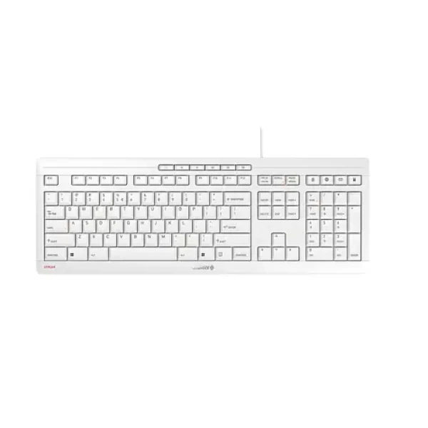 Cherry Stream biela / Klávesnica / Drôtová / USB / US layout / 104 kláves (JK-8500EU-0)