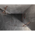 MEXEN/S - Lunar sprchovací kút štvrťkruh krídlový pravá 100 x 70, transparent, ružové zlato 833-100P-070L-60-00