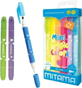 Mitama Magic Colors / Zvýrazňovač / Sada 6 ks / Vymazateľné / Dvojitý hrot / Pastelové farby (62573)