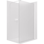 CERANO - Sprchová zástena Walk-in Onyx Round Ľ/P - 8 mm - guľatá vzpera - biela matná, mliečne sklo - 90x200 CER-8050BD255