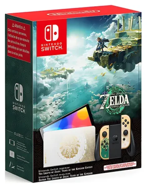 Nintendo Switch OLED zlatá Zelda: Tears of the Kingdom Edition / Herná konzola / 7" OLED / 64 GB / Wi-Fi (HEGSKDAAA)