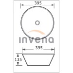 INVENA - Umývadlo na dosku DOKOS 39,5 cm, čierna biela CE-19-041-C