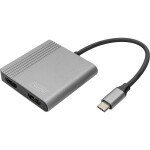 Digitus DA-70828 HDMI / USB-C® adaptér [1x USB-C® - 2x HDMI zásuvka] čierna tienený, guľatý 0.18 m; DA-70828