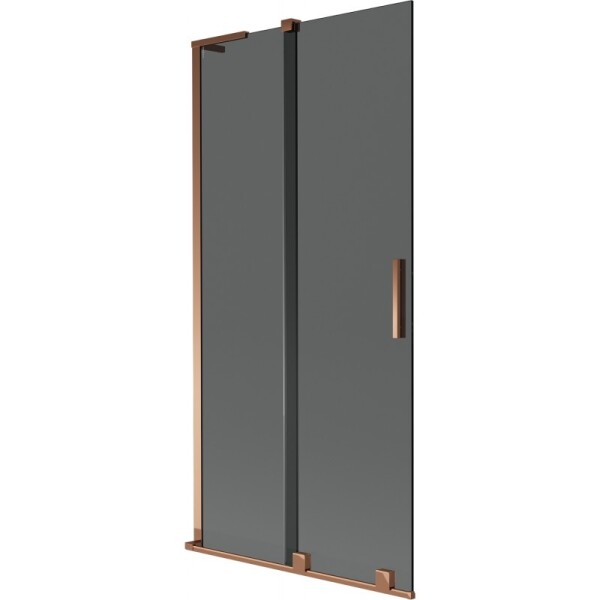 MEXEN/S - Velar L dvojkrídlová posuvná vaňová zástena 95 x 150, grafit, ružové zlato 896-095-003-41-60