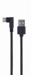 Gembird USB 2.0 A (M) - USB-C (M) kábel uhlový / 0.2m / čierny (CC-USB2-AMCML-0.2M)