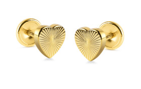 Brilio Romantické srdiečkové náušnice zo žltého zlata 14/195.401/17