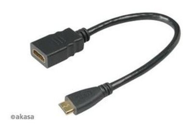 AKASA AK-CBHD10-25BK / káblová redukcia / HDMI na Mini HDMI / pozlátené kontakty (AK-CBHD10-25BK)