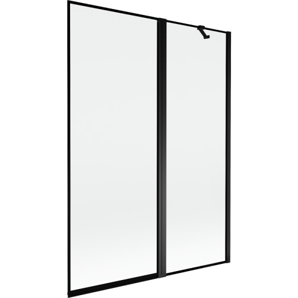 MEXEN - MIST vaňová zástena 130x150 cm 6mm f+s, čierna, okraj, pravá 8A9-130-011-70-70-P