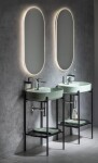 ISVEA - INFINITY OVAL keramické umývadlo na dosku, 60x40cm, zelena mint 10NF65060-2T
