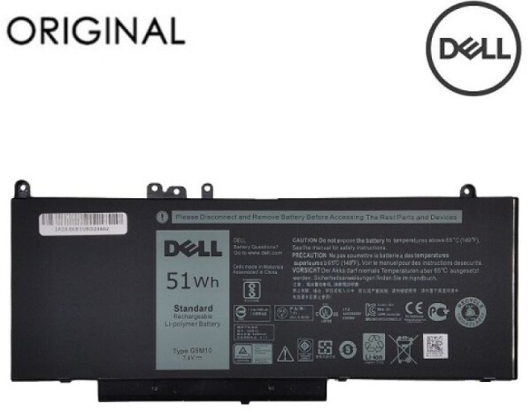 Dell Nešiojamo kompiuterio baterija, DELL G5M10, 51Wh, Original