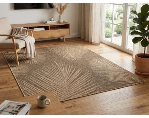 Koberec Kenzy 120x170 cm, béžový s listami%