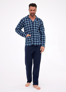 Cornette pyžamo 114/81 long/r 3XL-5XL pánske rozopnuté tmavě modrá 5XL