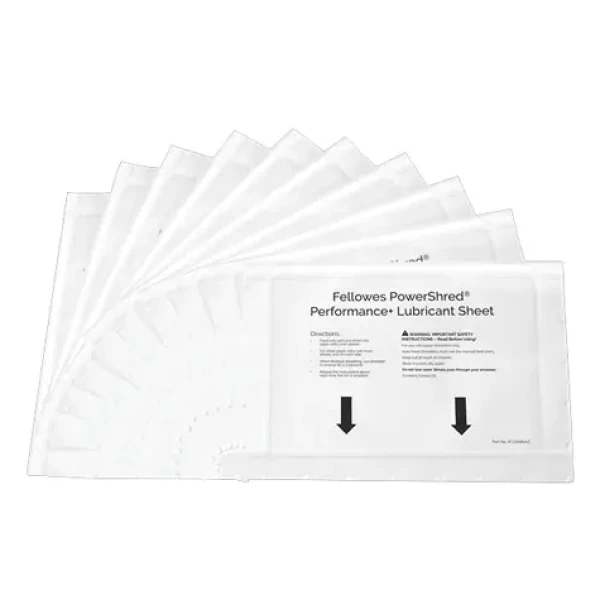 Fellowes PowerShred Performance+ čistiace olejové listy pre skartovacie stroje 10 ks (FELSHOILSHEETS)