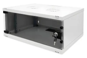 Digitus DN-38010 sivá / Nástenná skriňa / 4U / SOHO / 241x540x400 mm / celosklenené dvere / nemontovaná (DN-38010)