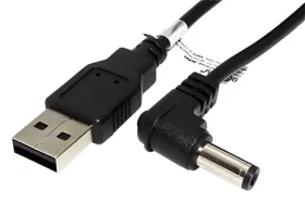 Goobay napájací kábel USB-A - DC 5,5 x2, 1mm 90 ° / Napájací kábel / 1,5 m (55159)