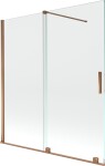 MEXEN/S - Velar Dvojkrídlová posuvná vaňová zástena 150 x 150, transparent, růžové zlato 896-150-000-01-60