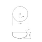 SAPHO - GAVIOTA gravírované sklenené umývadlo na dosku primer 42cm, čierna TY306
