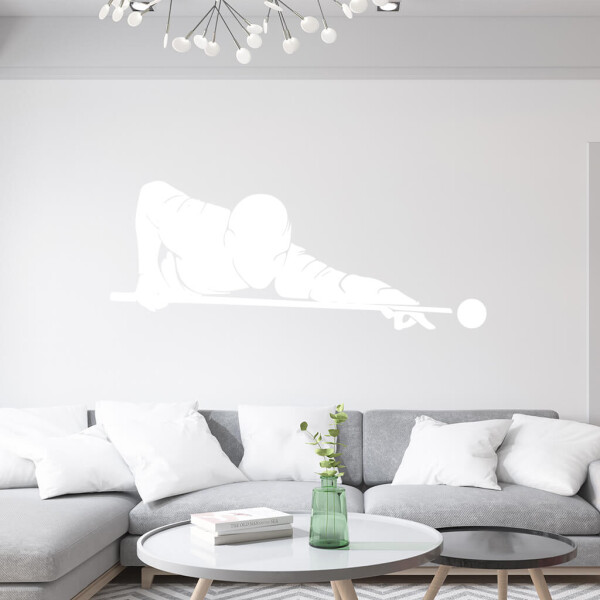 Veselá Stena Samolepka Hráč biliardu Farba: bílá, Veľkosť: 100 x 39 cm