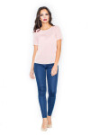 Dámska blúzka M182 powder pink - Figl 40/L pudrovo-růžová