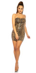 Sexy Bandeau-Minidress with Zip in Leolook brown Einheitsgroesse