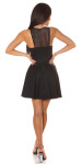 Dámske sexy mini šaty s priehľadným výstrihom 50226 Čierna - KouCla S černá