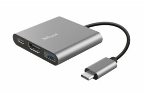 Trust DALYX 3v1 strieborná / 3v1 adaptér / USB-C F HDMI F USB-A F / USB-C M (23772)