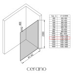 CERANO - Sprchová zástena Walk-in Onyx Top Round Ľ/P - 10 mm - guľatá vzpera - chróm, transparentné sklo - 120x200 CER-8050BD78613