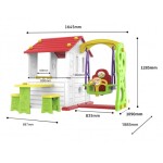 Mamido Detský záhradný domček 3v1 s červenou strechou