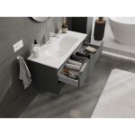MEXEN/S - Orio kúpeľňová skrinka 100 cm s umývadlom Vela, 2 zásuvky, grafit mat/biela mat 91A10-10047-2-BFF66-W23M01
