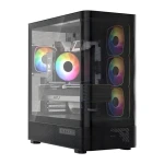 Modecom Volcano AQ300 ARGB čierna / Skriňa / ATX / tvrdené sklo / ARGB podsvietenie / 1x USB-C 3.2 / 2x USB 3.0 (MC-A-AQ300-4FA-B)