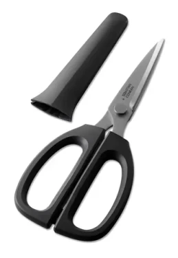KAI DIRK čierna / Kuchynské nožnice / 21 cm / dĺžka strihu 8 cm / ochranná krytka (BP-0023)