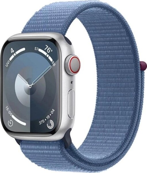 Apple Watch Series 9 GPS + Cellular, 41mm Koperta z aluminium w farbaze strieborným z opaskš sportowš w farbaze zimowego błękitu