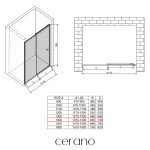 CERANO - Sprchové posuvné dvere Varone POINT Ľ/P - 6 mm - čierna matná, transparentné sklo - 140x195 CER-DY505B-140-195