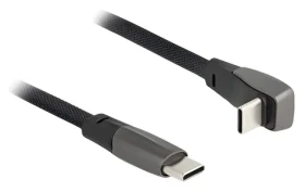DeLock USB-C (M) - USB-C (M) zahnutý čierna / USB kábel / USB 2.0 / 1 m / Power Delivery 60 W (80751)