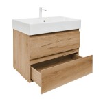 Kúpeľňová skrinka 2 zásuvková s umývadlom SAT B-Way 79x50x45 cm dub mat BWAY280OAKU2BBI BWAY280OAKU2BBI