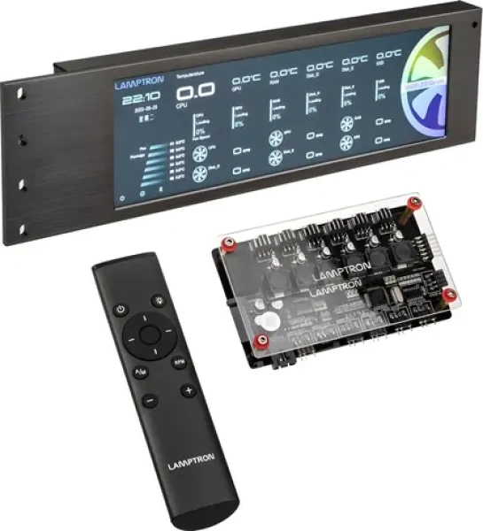 Lamptron CU135 čierna / Kontrolér ventilátorov a LED / Display / ARGB / 6 kanálov (LAMP-CU135A)