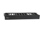 Equip 19" čierna / Vyväzovací káblový panel / 1U / odnímateľná zadná doska / ABS (327318)