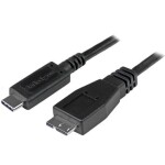 StarTech kábel USB-C na MicroUSB čierna / 10Gbps / Thunderbolt 3 / 0.5m (USB31CUB50CM)