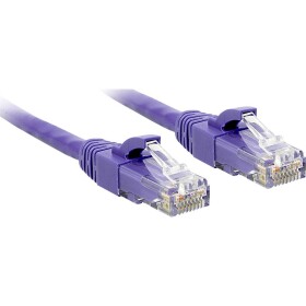 LINDY 48124 RJ45 sieťové káble, prepojovacie káble CAT 6 U/UTP 3.00 m fialová s ochranou 1 ks; 48124