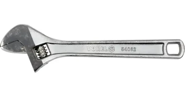 Vorel Kľúč nastaviteľný 250mm / Nastaviteľný kľúč / rozovretie čeľustí 30mm / chrómovaná oceľ (TO-54062)